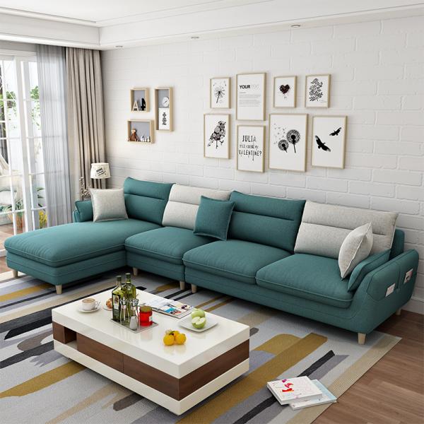Small family living room detachable washable fabric sofa