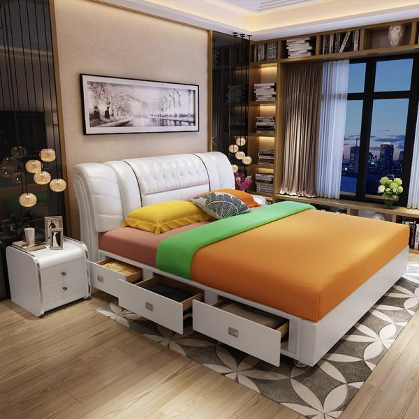Luxury master bedroom 1.5/1.8m leather bed