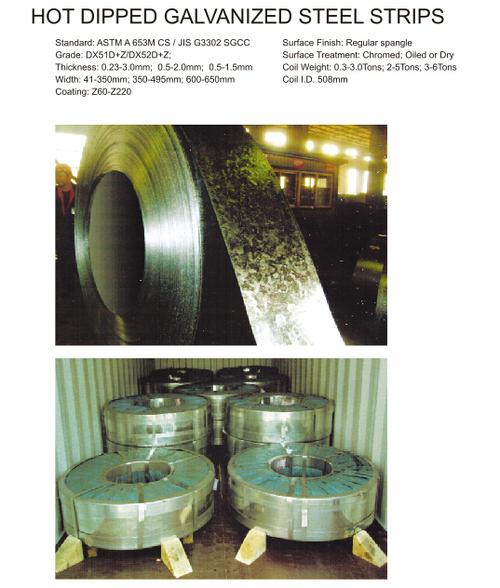 HOT DIPPED GALVANIZED STEEL STRIPS