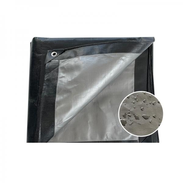 Brand new black silver 220g PE plastic tarpaulin canvas
